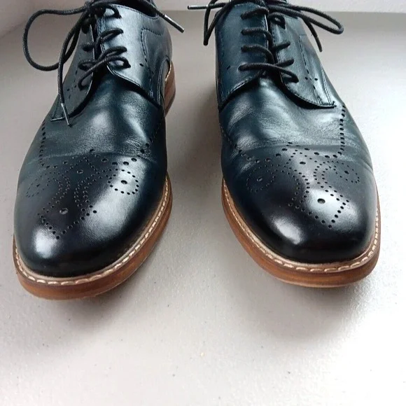 Stacy Adams‎ Mens Blue Leather Dress Shoes 9 M Brogue Lace  display picture 1